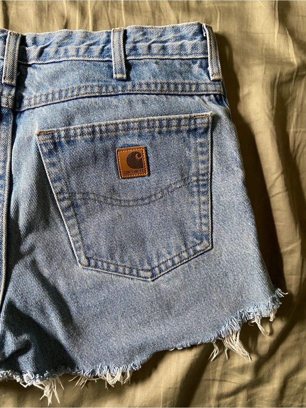 Carhartt Light Blue Denim cut off shorts - Picture 4 of 4